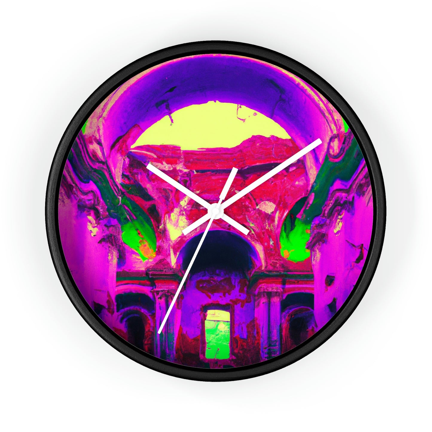 Locura mística: colores locos en la catedral olvidada - El reloj de pared alienígena