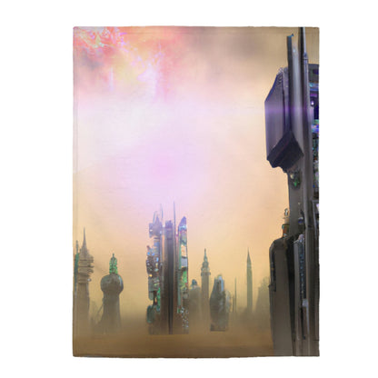 "Lost in the Cosmic Mist" - The Alien Velveteen Plush Blanket