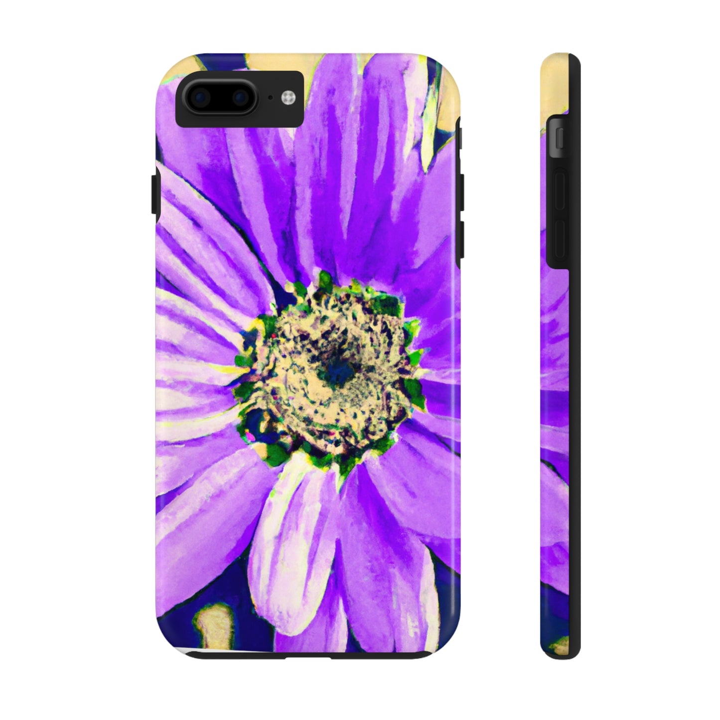 Lila Blütenblätter knallen: Kreieren Sie eine auffällige Gänseblümchen-Rosen-Fusion – The Alien Tough Phone Cases