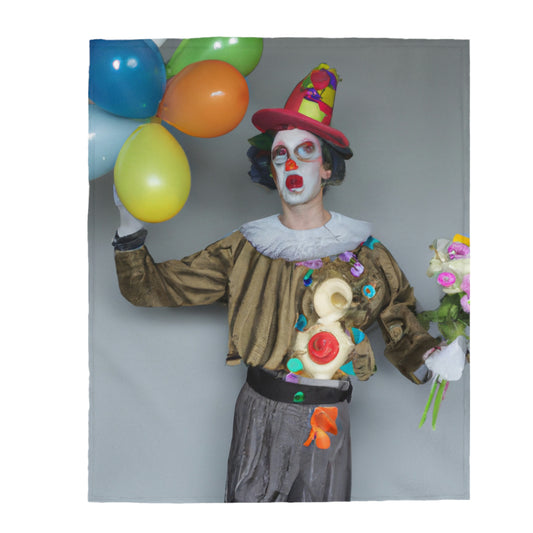 "Clowning Around with Balloons" - The Alien Velveteen Plush Blanket