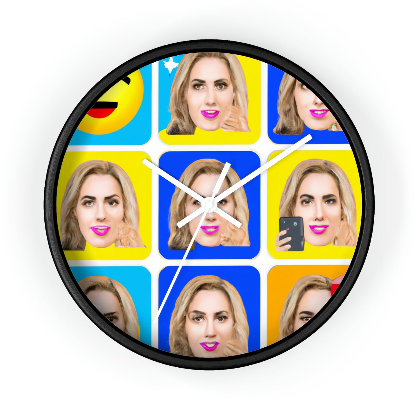 "Emoji-zing a Celebrity: A Pop Art Portrait" - El reloj de pared alienígena