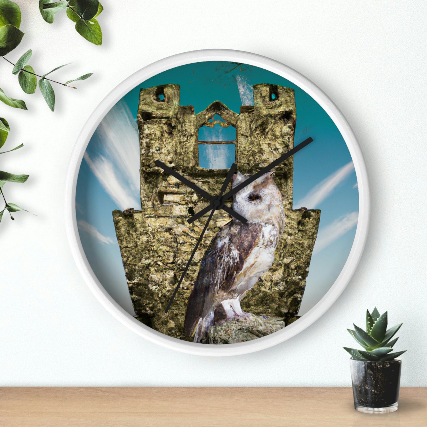 "A Sentinal Among Ruins: An Unstirred Owl's Perch" - The Alien Wall Clock