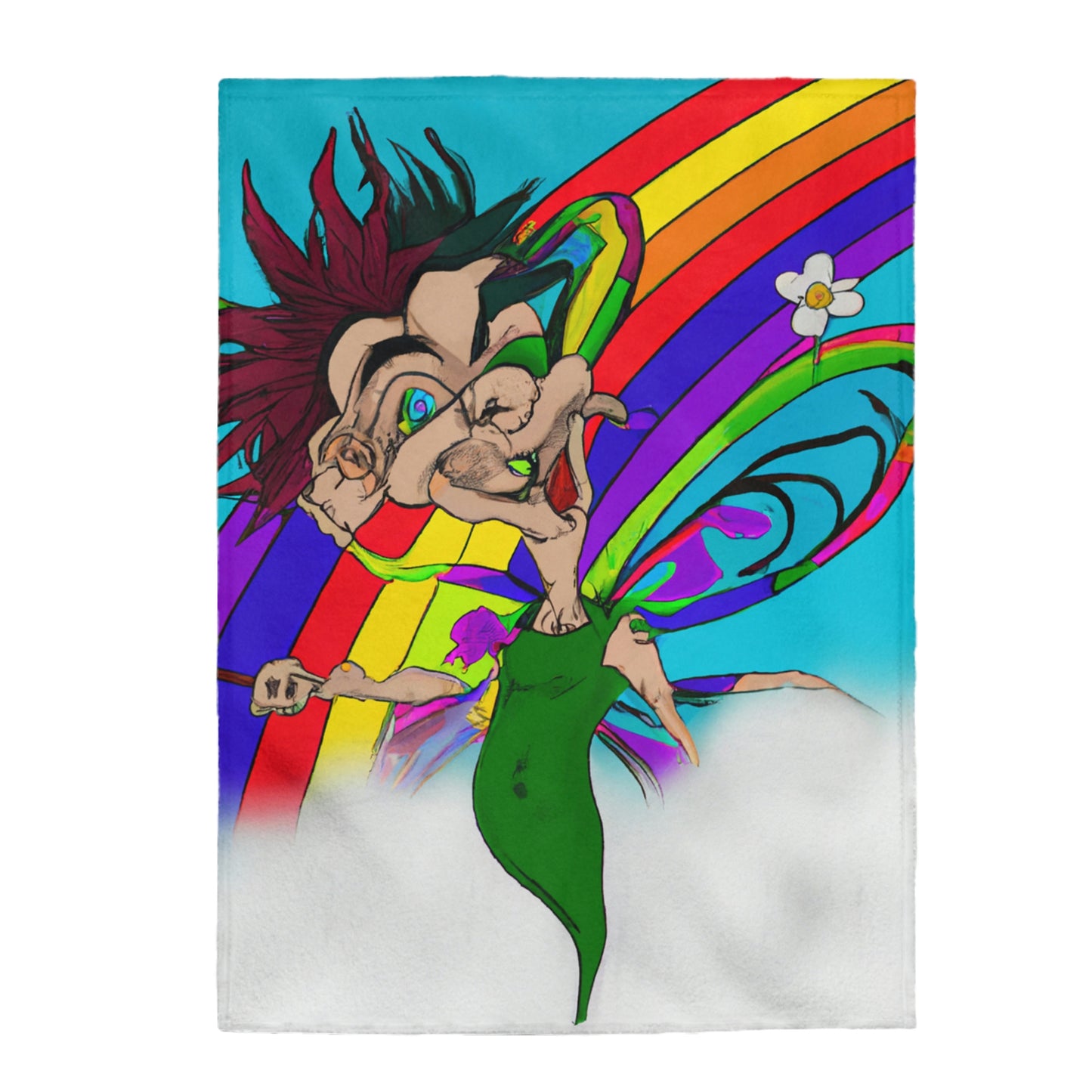 Rainbow Mischief Fairy - The Alien Velveteen Plush Blanket