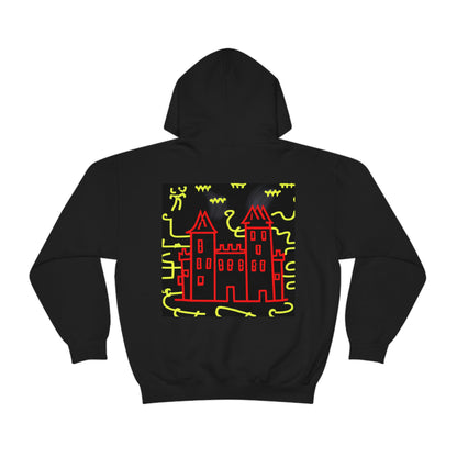 "A Haunted Shadow: The Dark Secrets of the Old Castle on a Gloomy Night" - The Alien Unisex Hoodie