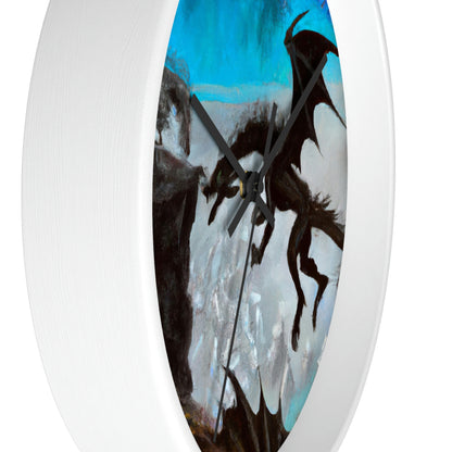 "Clash of Fire and Steel on the Moonlit Cliff" - The Alien Wall Clock