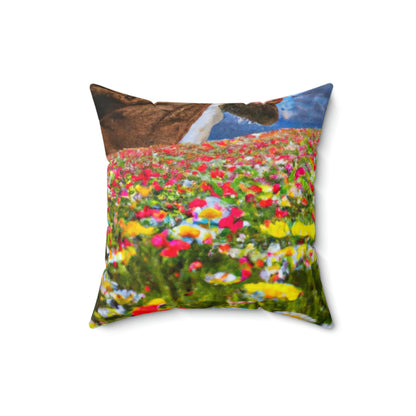 "Eine glückselige Tour der Blumenpracht" - das Alien Square Pillow