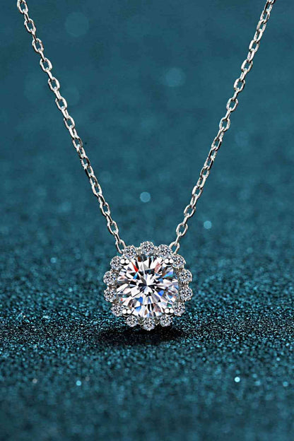 Flower-Shaped Moissanite Pendant Necklace