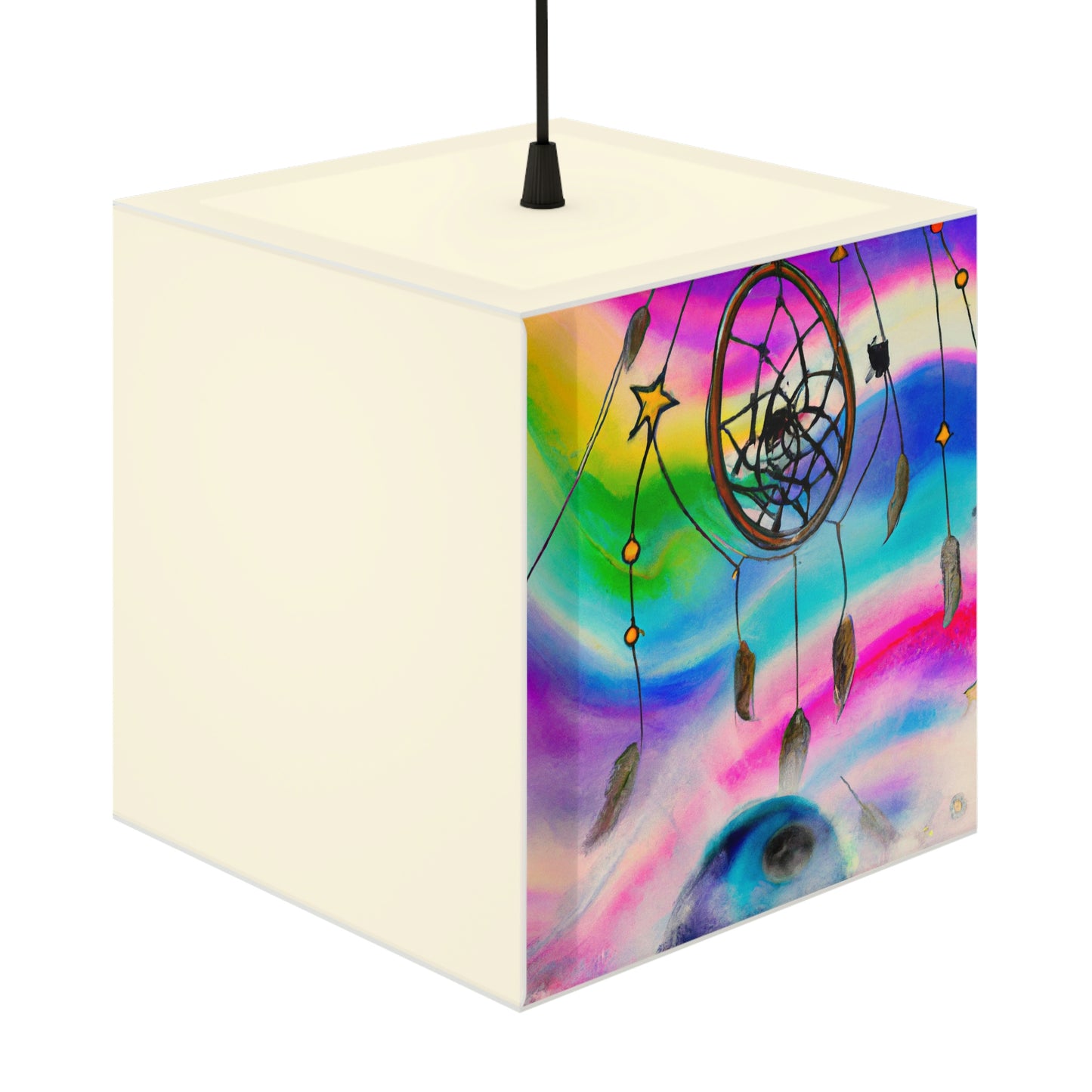 "A Galaxy of Dreams: A Colorful Dreamcatcher Captures Falling Stardust" - The Alien Light Cube Lamp