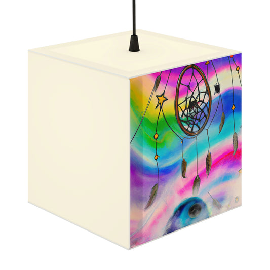 "A Galaxy of Dreams: A Colorful Dreamcatcher Captures Falling Stardust" - The Alien Light Cube Lamp