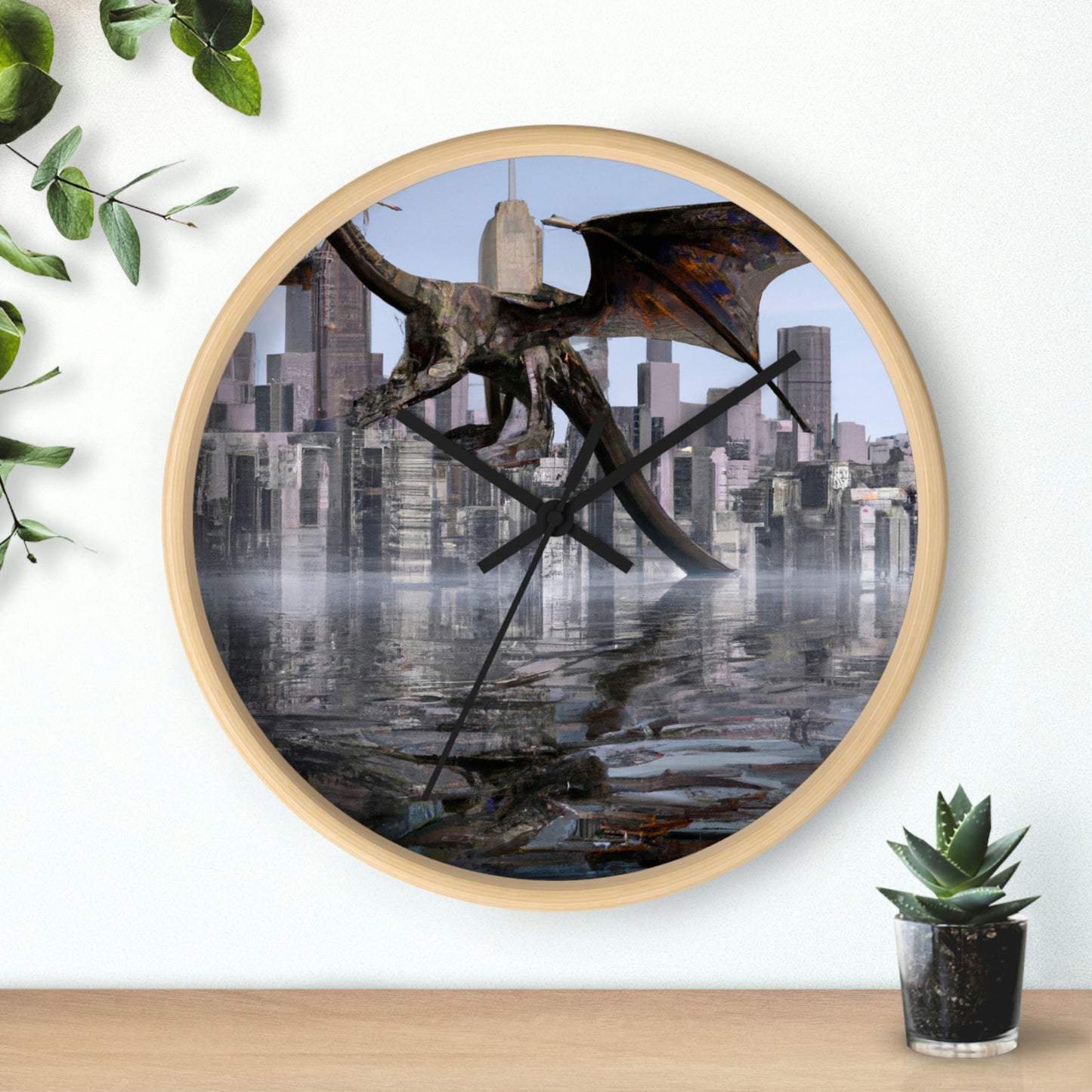 "Ascending the Deluge: A Dragon's Soaring Journey." - The Alien Wall Clock