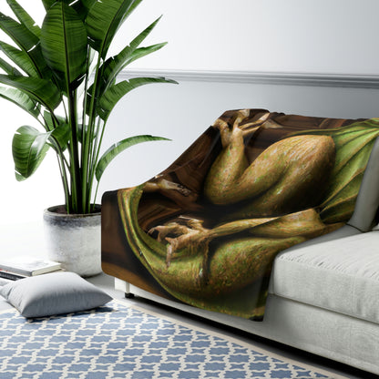 Guardian of the Hidden Door: The Slumbering Dragon - The Alien Sherpa Fleece Blanket