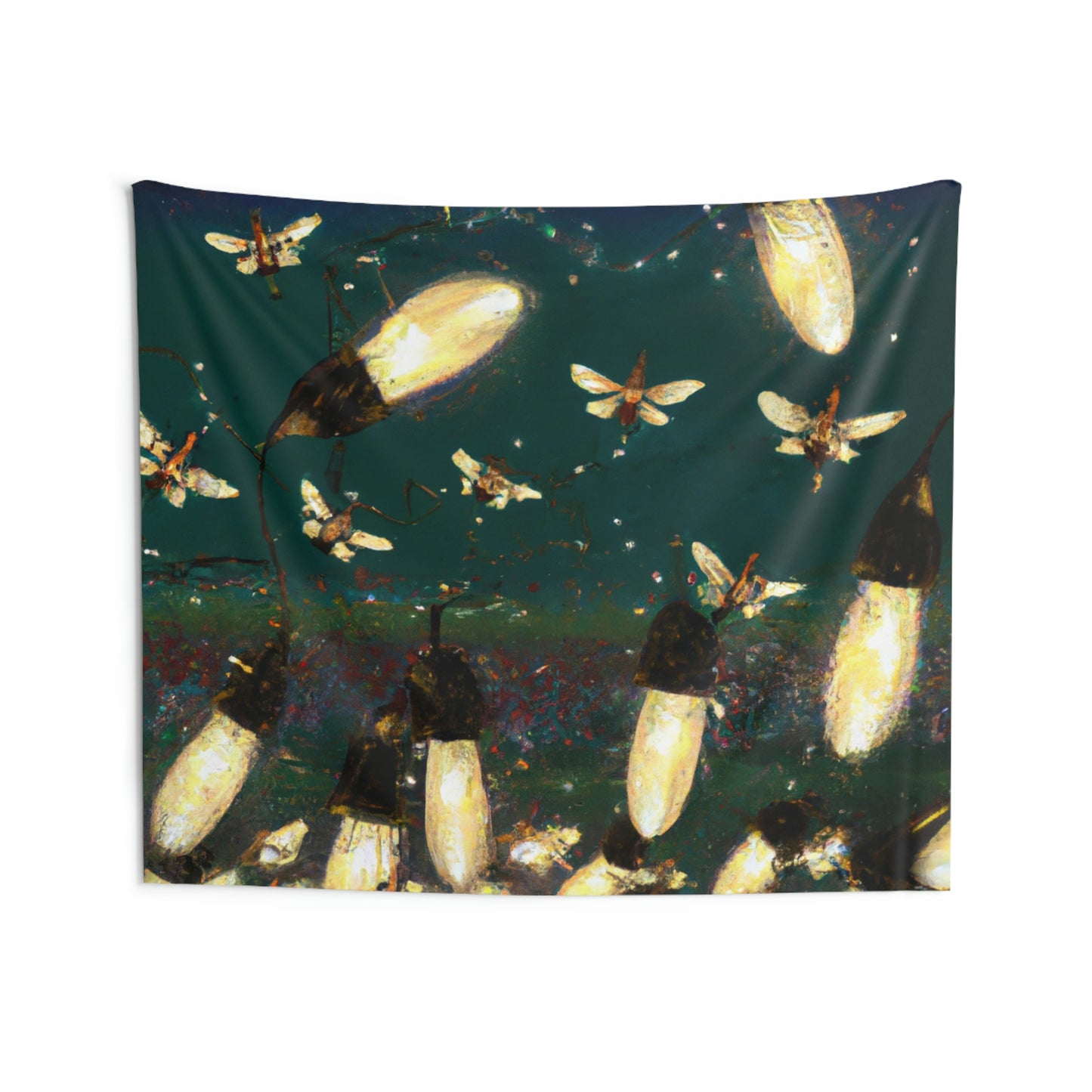 Twinkling Fireflies in the Evening Sky - The Alien Wall Tapestries