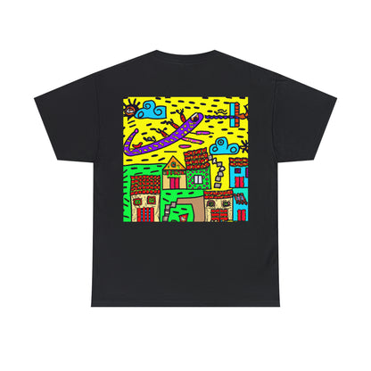 "A Slumbering Village of the Soaring Dragon" - La camiseta alienígena