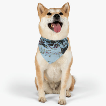 "Gatito valiente en la tormenta congelada" - El collar de bandana para mascota alienígena