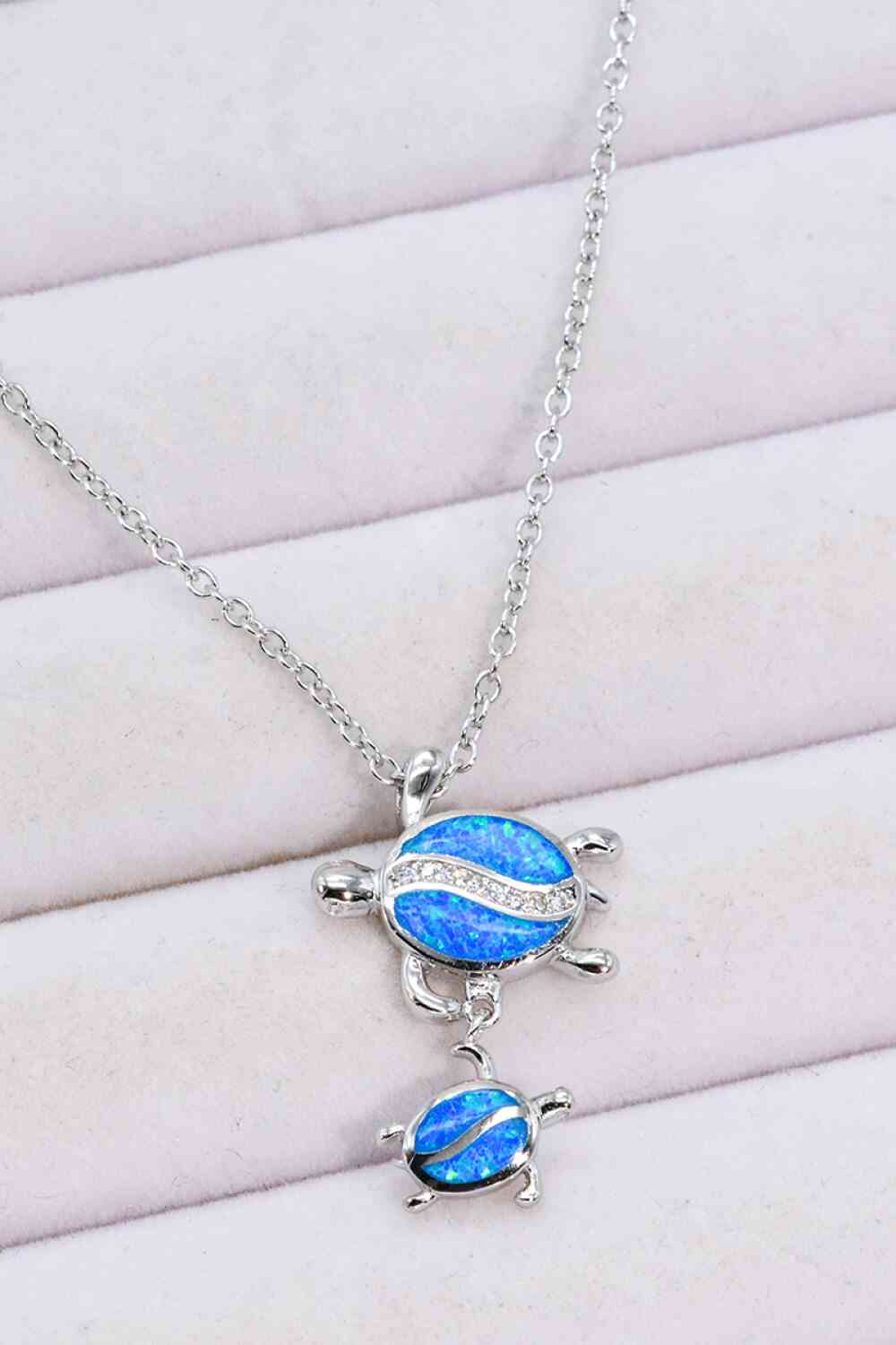 Opal-Schildkröten-Anhänger-Halskette