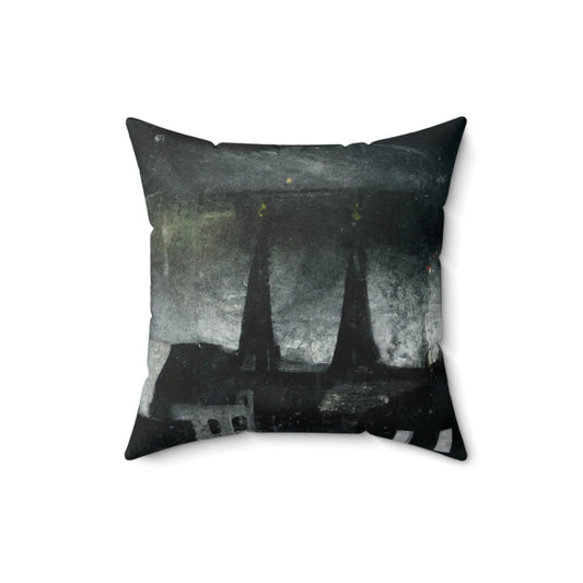 "Luminous Nocturne: A City Lit By Moonlight" - The Alien Square Pillow