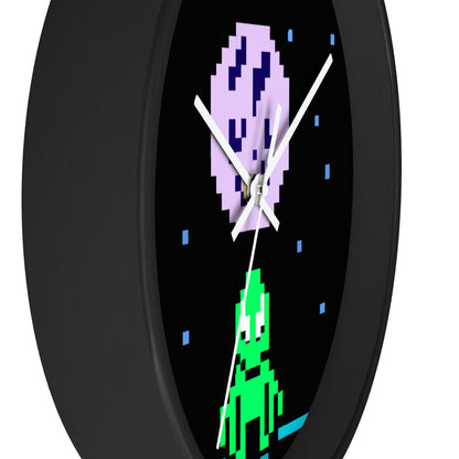 "Lonely Witness of the Night Sky" - The Alien Wall Clock Pixel Art