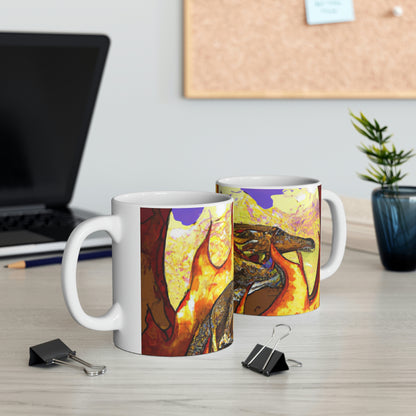 "Un dragón dormido en un abrazo infernal" - The Alien Taza de cerámica 11 oz