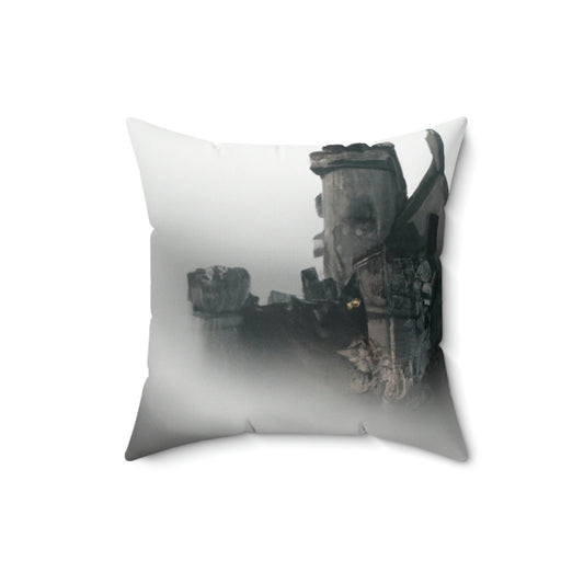 "Ghostly Citadel of the Mist" - The Alien Square Pillow