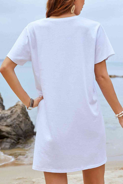 Round Neck Short Sleeve T-Shirt Dress