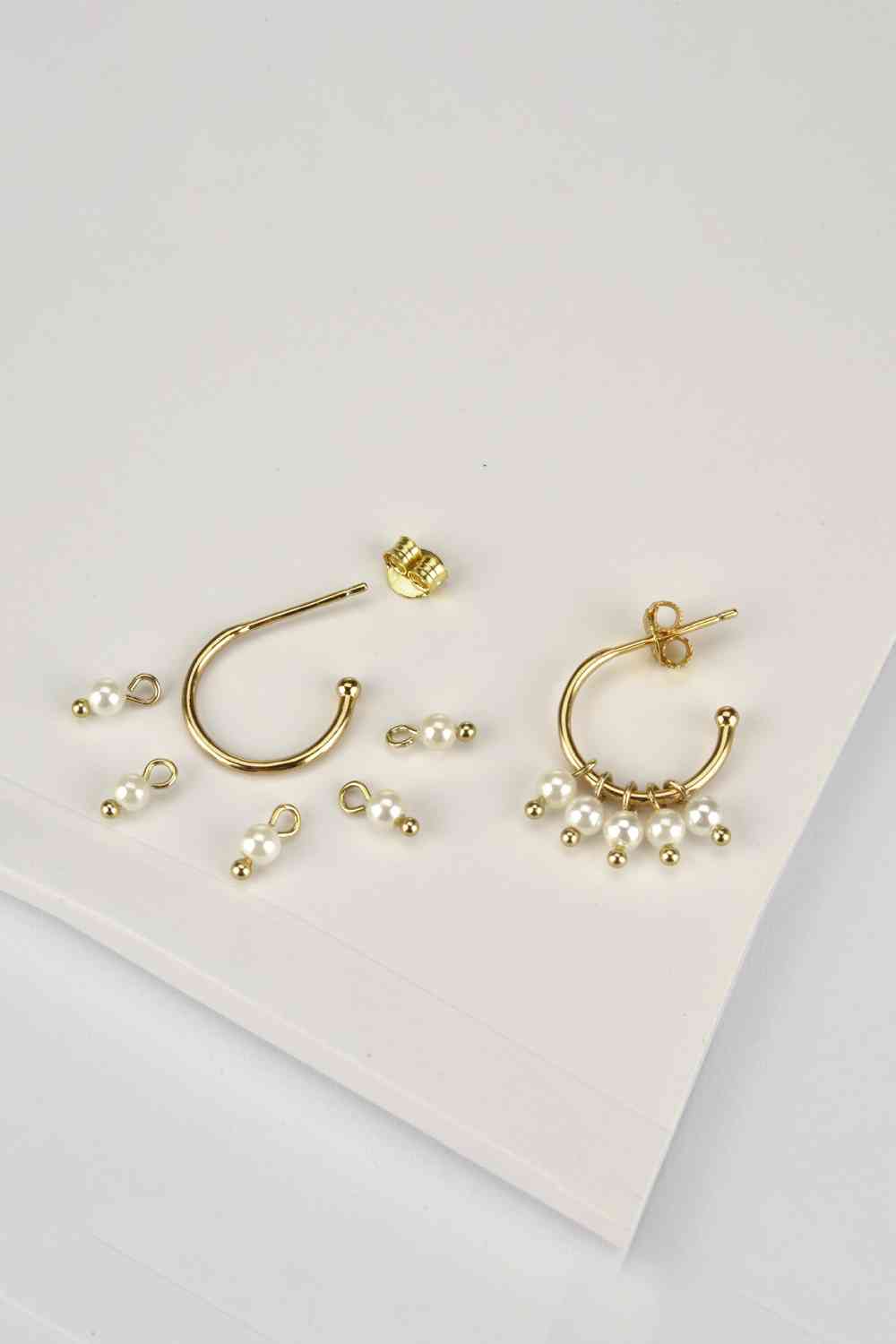 Pearl 925 Sterling Silver C-Hoop Earrings