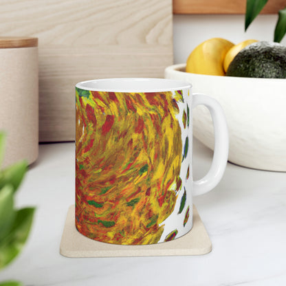 "Remolino otoñal" - La taza de cerámica alienígena 11 oz