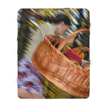 "Autumn Picnic in the Forest" - The Alien Sherpa Fleece Blanket