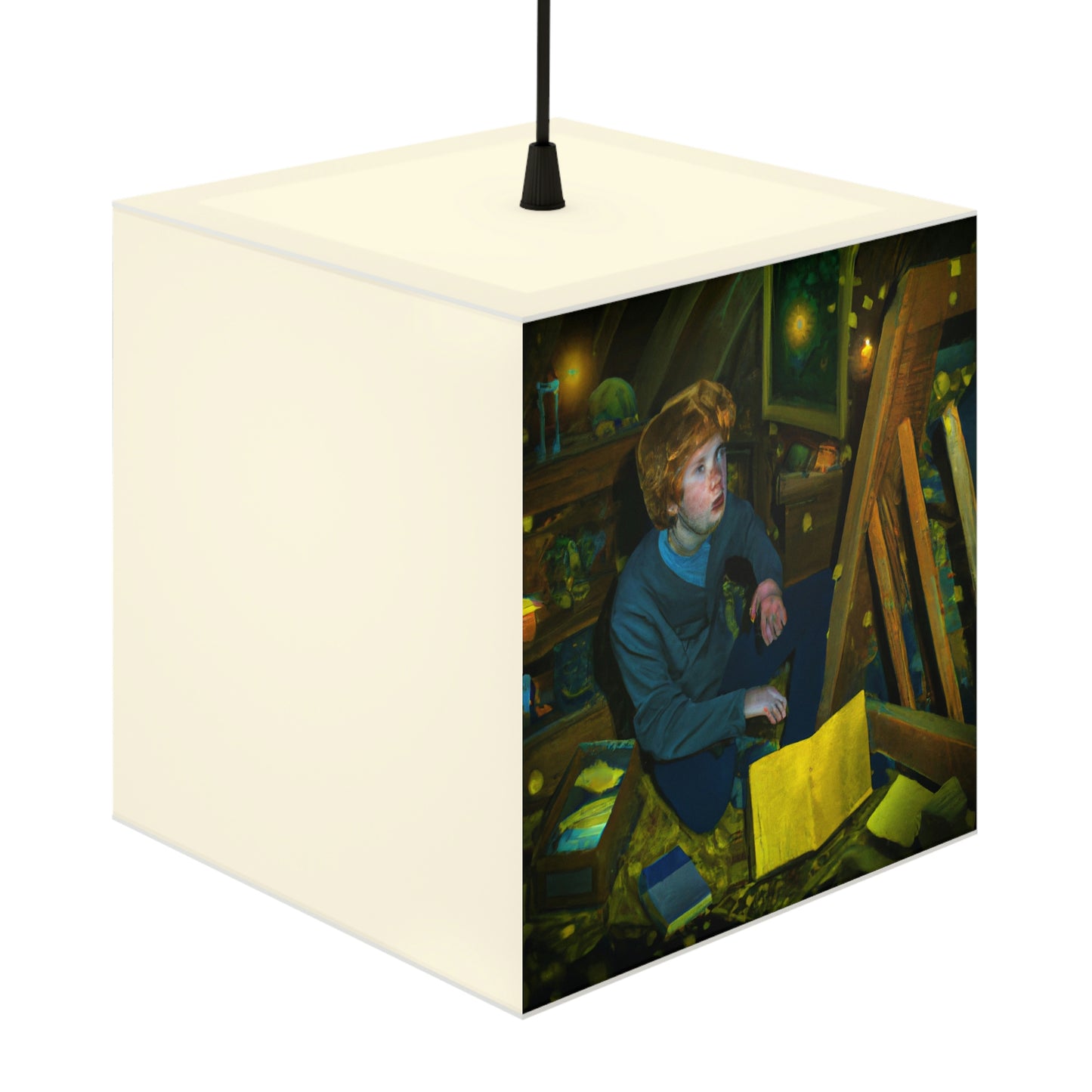 The Attic's Secrets: A Tale of Magic and Redemption - The Alien Light Cube Lamp