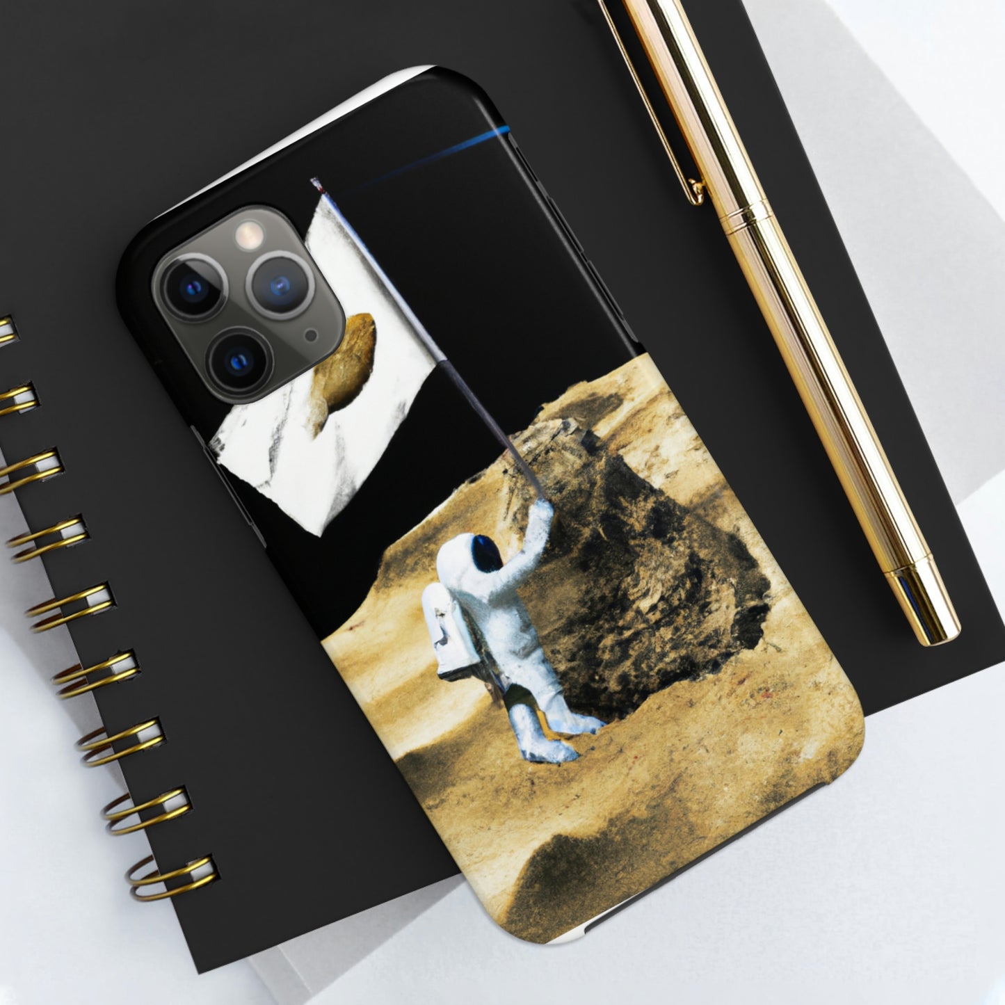 "Claiming Space: Das Pflanzen der Asteroidenflagge des Astronauten" - Die Alien Tough Phone Cases