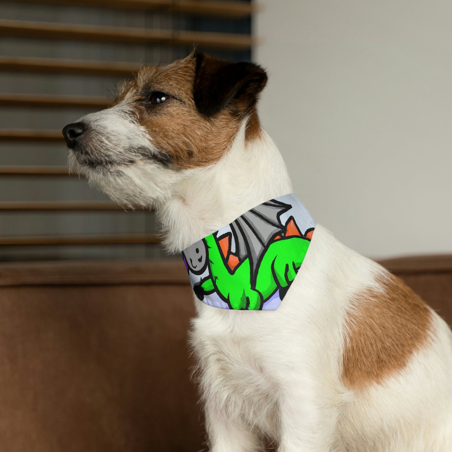 "La siesta de un dragón de ensueño" - El collar de bandana para mascotas alienígenas