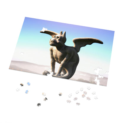 "Alone on the Hilltop: The Tale of a Solitary Gargoyle" - The Alien Jigsaw Puzzle