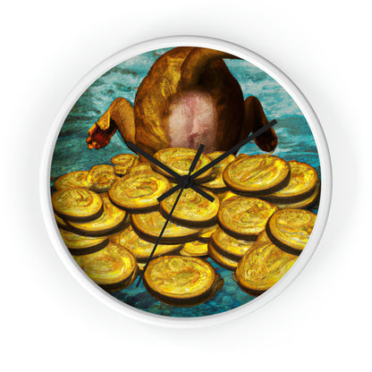 "Feline Fortune in a Foliage of Finances" - The Alien Wall Clock