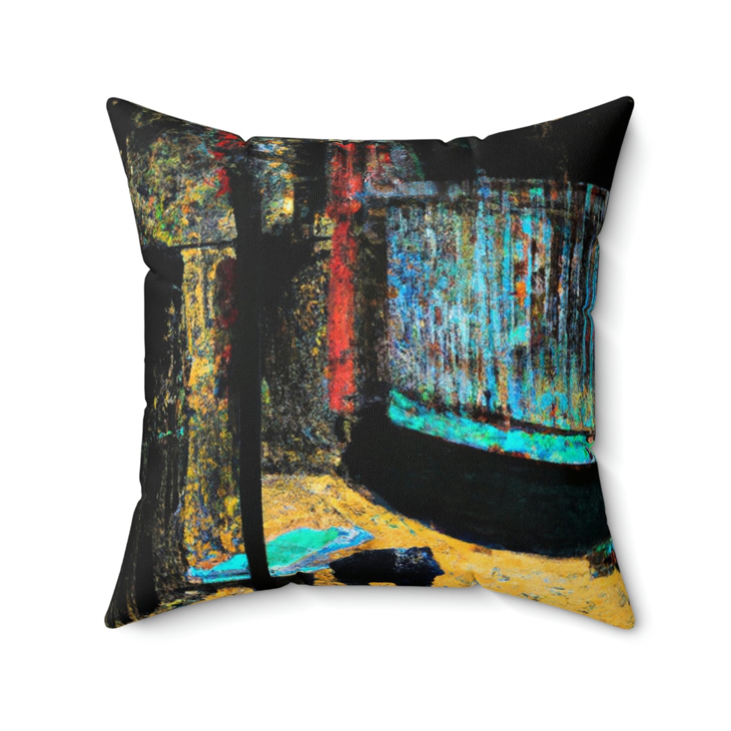 "Lost in the Shadows of Oblivion: A Journey Through the Abandoned Zoo" - The Alien Square Pillow