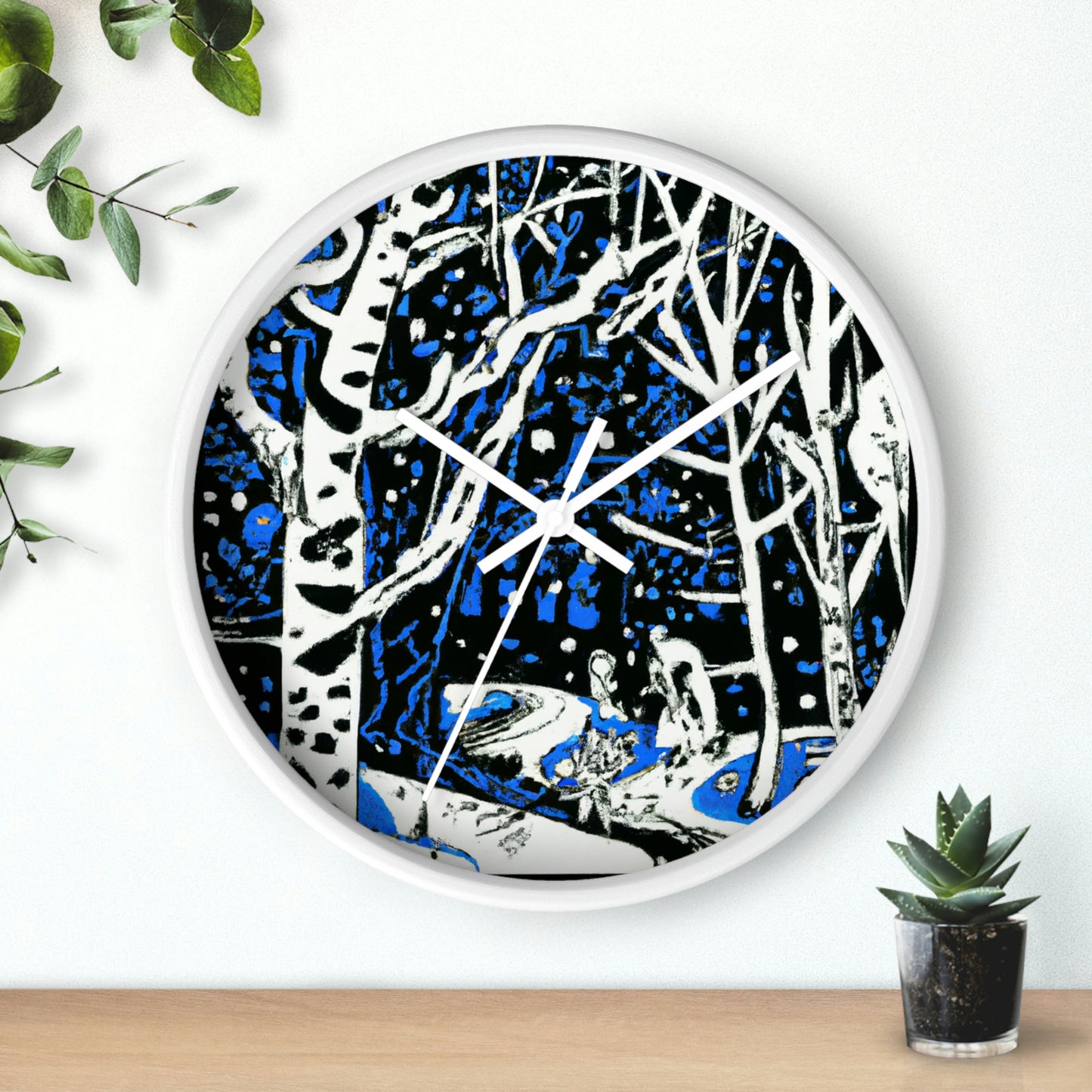 Snowy Forest Night: A Fairytale Odyssey - The Alien Wall Clock