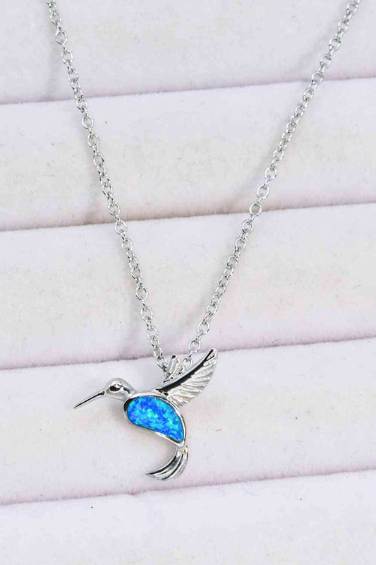 Opal-Vogel-Halskette aus 925er-Sterlingsilber