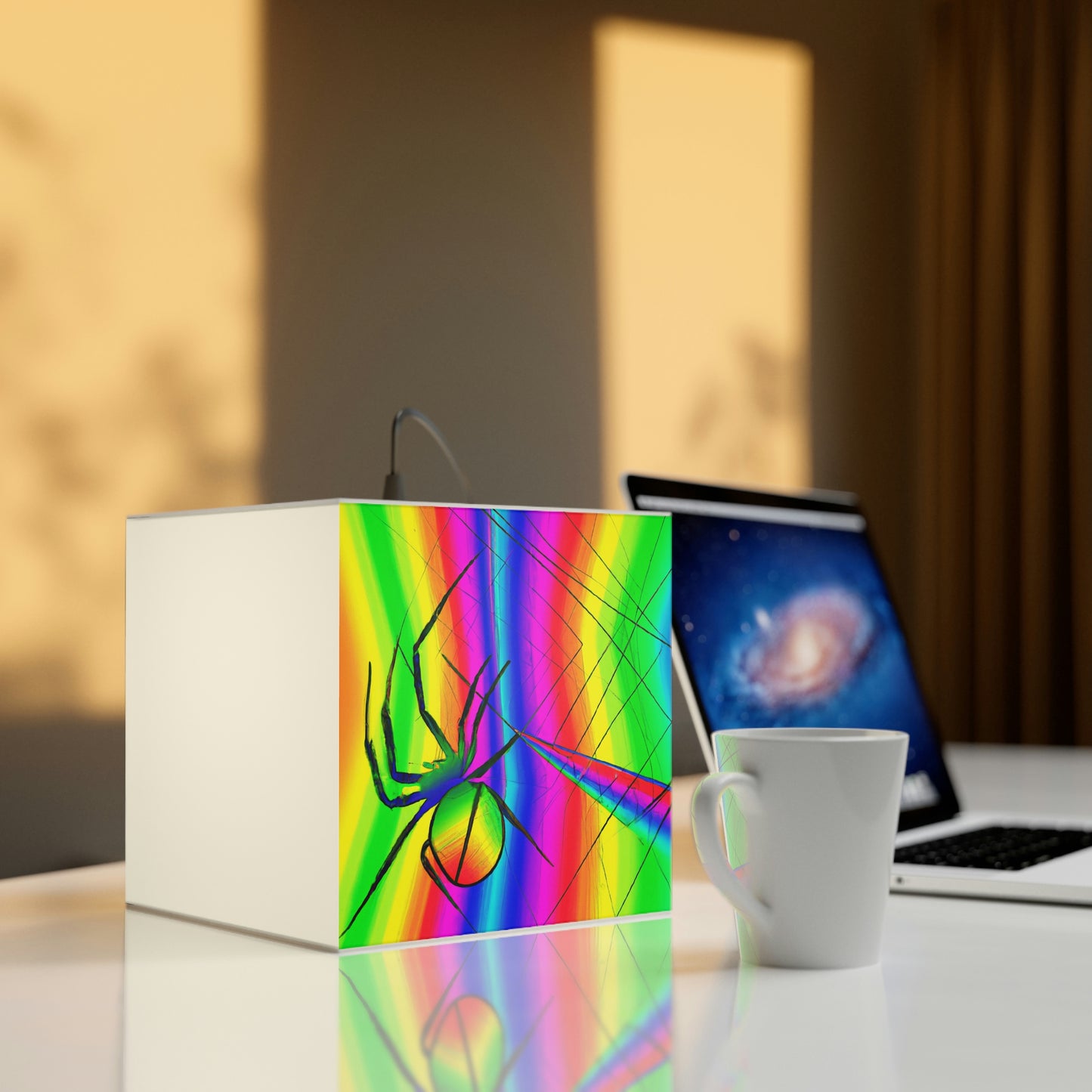 "A Spinnerette's Prismatic Web" - Die Alien Light Cube Lampe