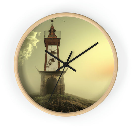 "Ghostly Beacon in the Fog" - The Alien Wall Clock