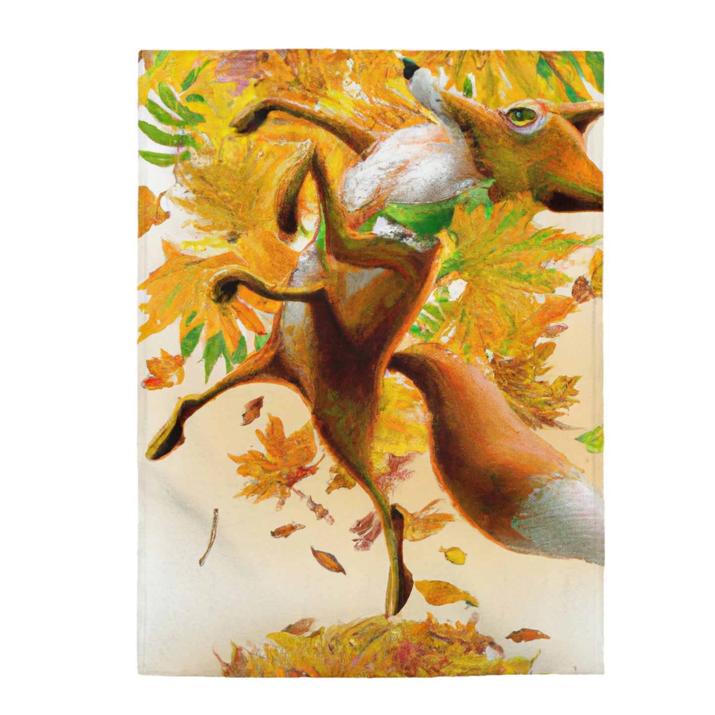 "Autumnal Adventure: A Fox's Mischief" - The Alien Velveteen Plush Blanket