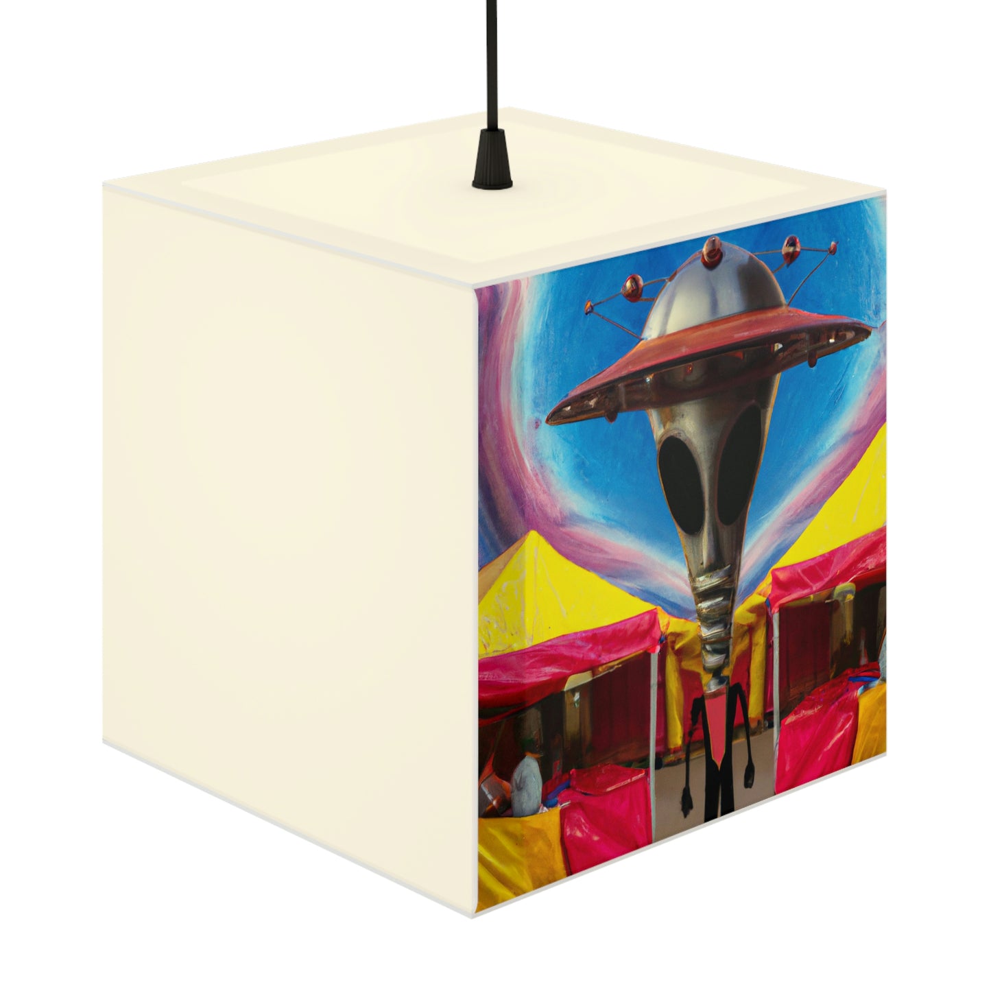 "Fair Invaders: A Cosmic Crash Course" - Die Alien Light Cube Lampe