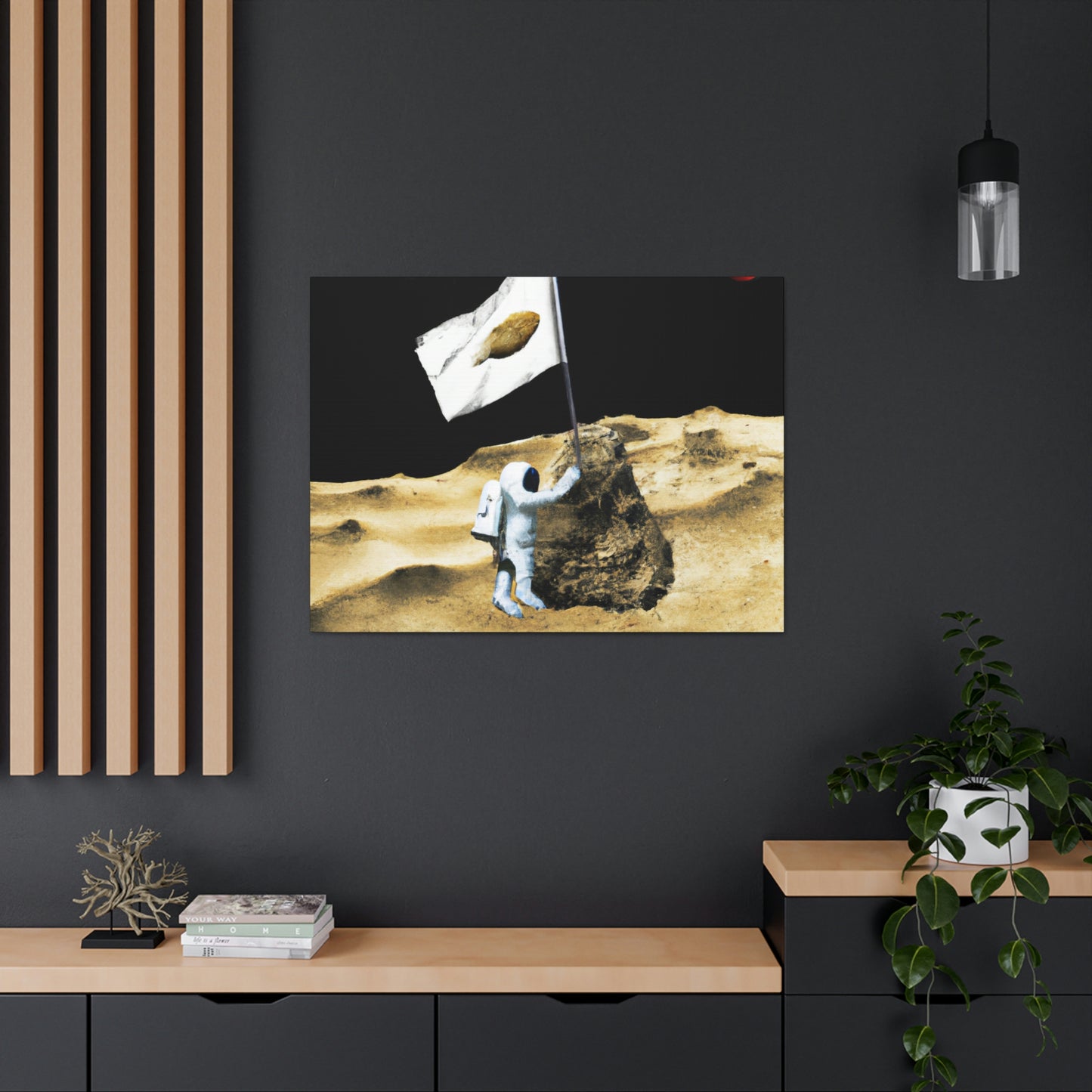 "Reclamando espacio: la plantación de la bandera del asteroide del astronauta" - The Alien Canva