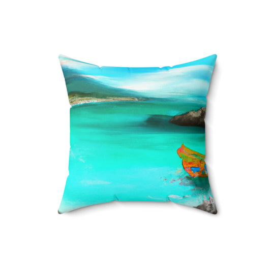 "Caribbean Fiesta on the Beach - A Digital Exploration of Mexican Culture" - The Alien Square Pillow