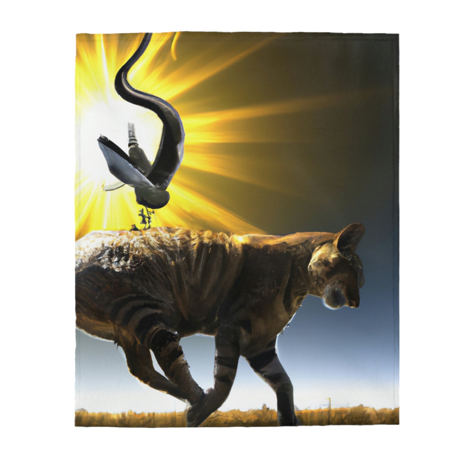 "A Purrfect Sunbeam Moment" - The Alien Velveteen Plush Blanket