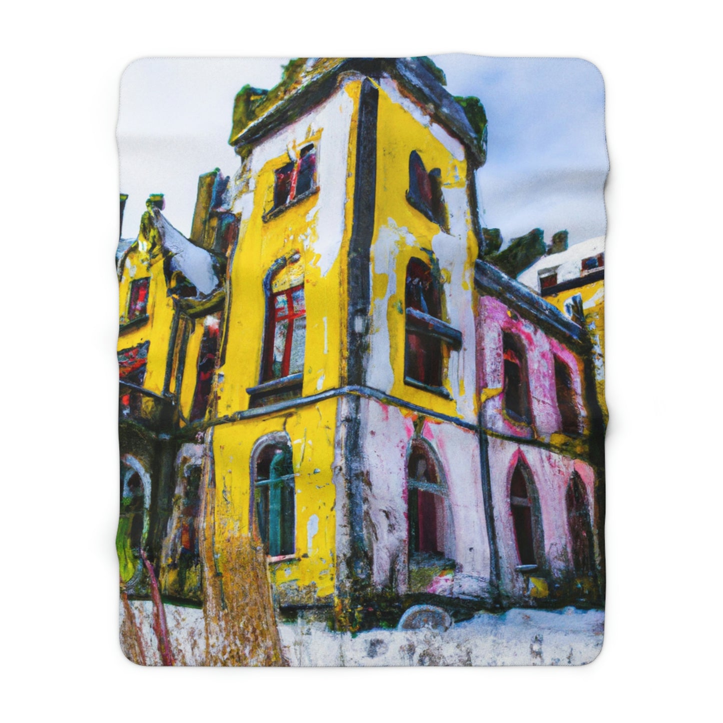 "Castillo de nieve y sombras" - The Alien Sherpa Fleece Blanket