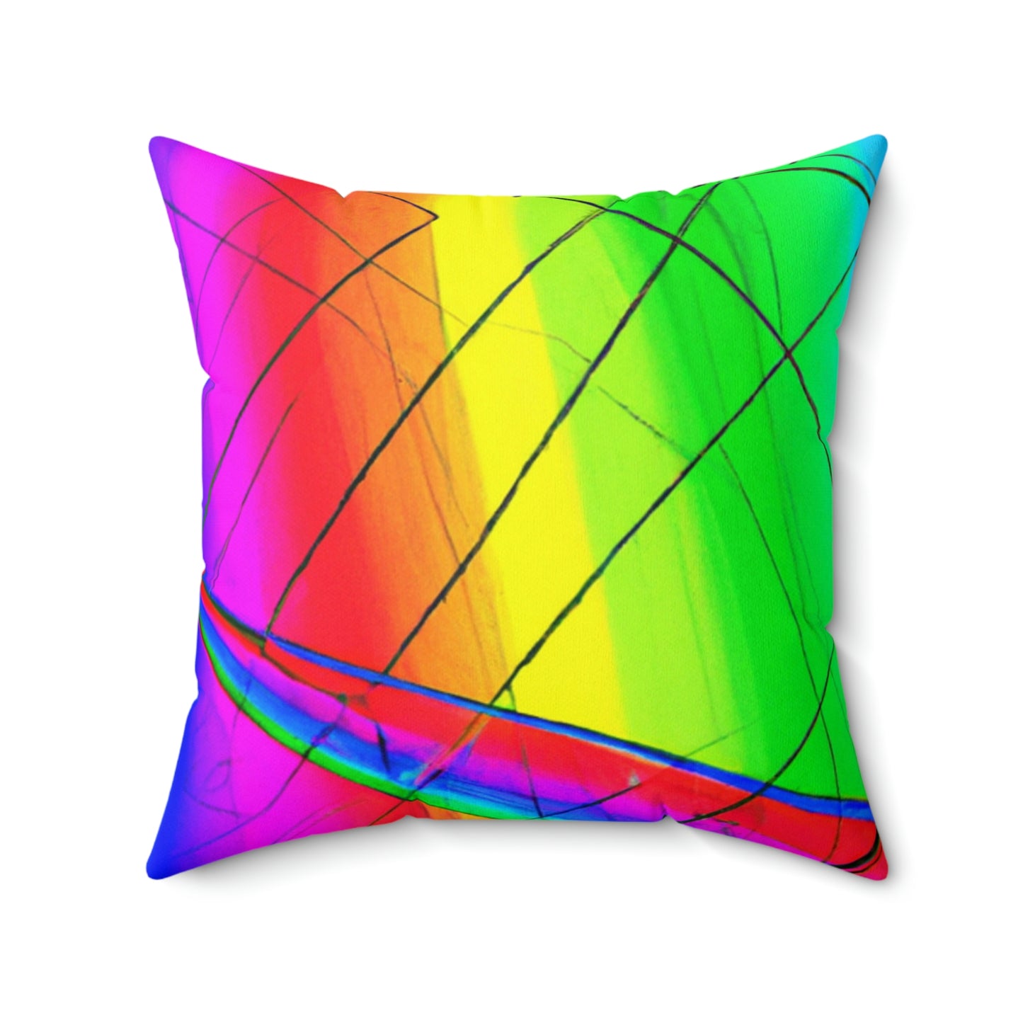 "A Spinnerette's Prismatic Web" - The Alien Square Pillow