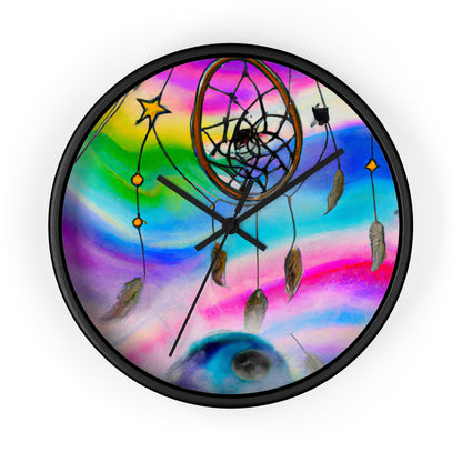 "A Galaxy of Dreams: A Colorful Dreamcatcher Captures Falling Stardust" - The Alien Wall Clock