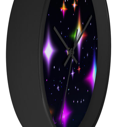 "Nighttime Galaxy of Colors" - The Alien Wall Clock