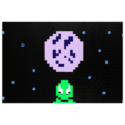 "Testigo solitario del cielo nocturno" - El rompecabezas alienígena Pixel Art