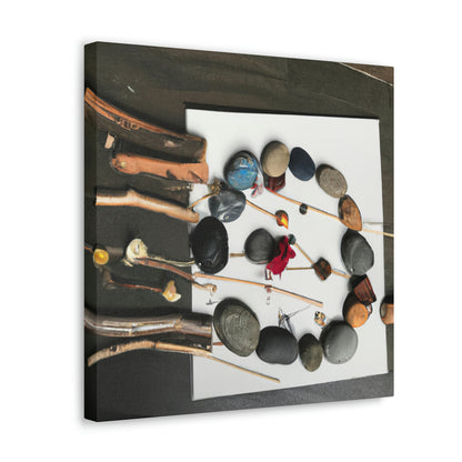 "Nature's Mosaic: An Art Installation Made of Found Objects" - Canvas