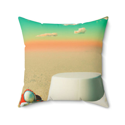 "A Strayed Astronaut: Alone on a Forlorn Planet" - The Alien Square Pillow