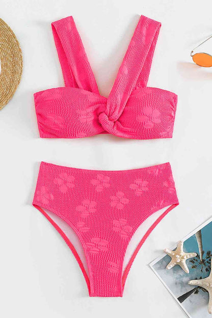 Conjunto de bikini con detalle retorcido texturizado